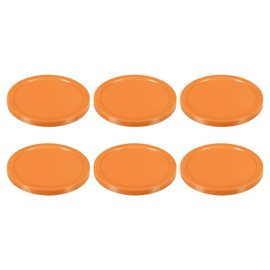 PATIKIL Air Hockey Pucks 3.2 Inch, 6Pcs Air Hockey Heavy Replacement Pucks for Game Tables Equipment Accessories, Orange