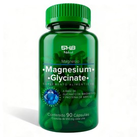 Glicinato De Magnesio 500mg Con Proteína de Arroz - 90 Capsulas - 650mg Por Capsula - Línea Natural - 5H8 NUTRITION