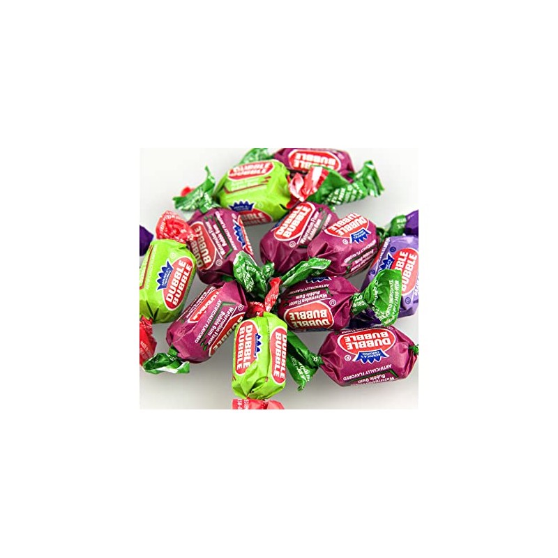 Triple Fruit Flavor Dubble Bubble Wrapped Bubble Gum, Bulk Pack,