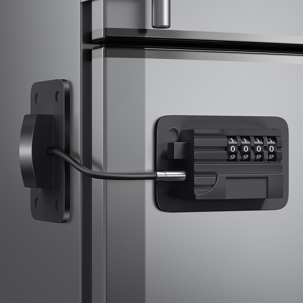 Refrigerator Lock - Upgraded Combination Lock for Kids' Safety, Black