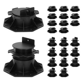 24 Pack Adjustable Deck Support Pedestal, Deck Support Pedestals Adjustable Height from 2-3/8" to 5-1/2", Adjustable Deck Support for WPC Floating Deck Platforms (Unilateral Keel Slot)