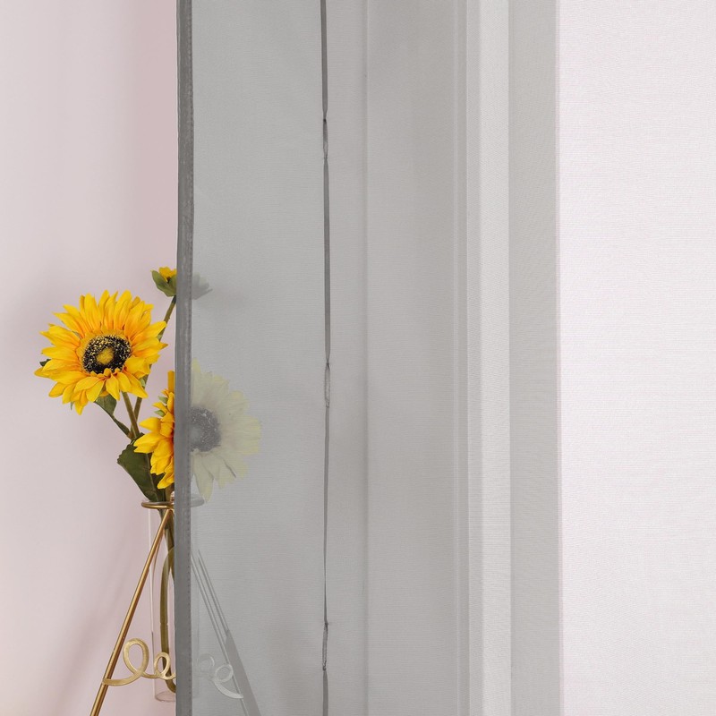 ESLIR Roman Blind with Loops, Kitchen Curtains, Transparent Tab-Top Curtains,