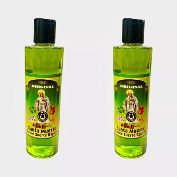 2PACK- Santa Muerte Doble Suerte Rapida Agua Espiritual Para Limpias