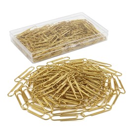 300 PCS Gold Paper Clips, Durable and Rustproof, Great for Office School Organizing (1.3 inch)