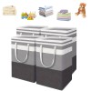 Homey 4-Pack Foldable Laundry Hampers 19.81 Gallon Rectangular Gray Fabric