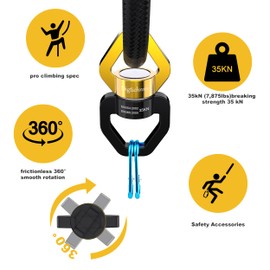 Swivel Hook for Swing, Safety Swing Swivel with 2 Carabiners, Digtichnny Rotational Device Swing Spinner for Web Tree Tire Rope Swing, Aerial Dance, Children’s Swing, Hanging Hammock