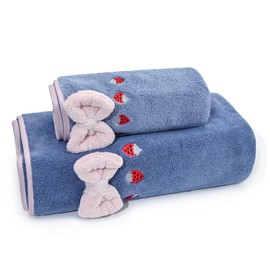 Newseego Bath Towel and Face Towel Set of 2, Microfiber, Soft, Skin-friendly, Antibacterial and Deodorant, Thick, Large Size, High-speed Absorption, Quick-dry, Durable, Plain