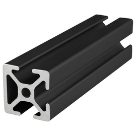 8020, 25-2503, 25 Series Aluminum 25mm x 25mm 25x25 Tri-Slot Triple Open Channel Aluminum Extrusion T Slotted Rail 80/20 Smooth Profile (Black Anodize, 610mm Long)