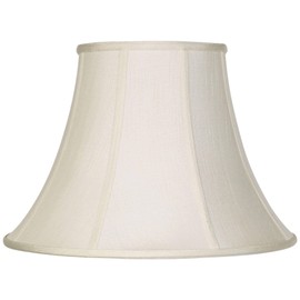 Creme Large Bell Lamp Shade 9" Top x 18" Bottom x 13" Slant x 12.5" High (Spider) Replacement with Harp and Finial - Imperial Shade