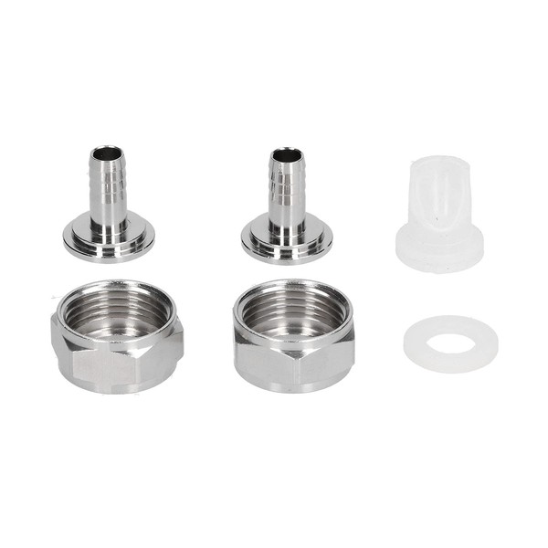 Stainless Steel Beer Keg Coupler Connector Fitting Kit, G5/8 Thread with 5/16in Barb