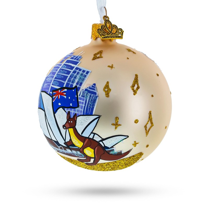 Sydney Opera House, Australia Glass Christmas Ornament 3.25 Inches