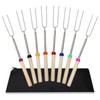 8 Pcs Roasting Sticks, Stainless Steel Roasting Sticks with Wooden
