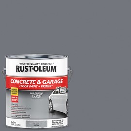 Rust-Oleum 225380 Concrete & Garage Floor Paint and Primer, Gallon, Satin Battleship Gray
