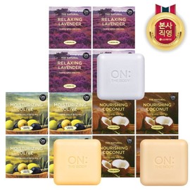 LG Household & Health Care On the Body The Natural Soap 90g 8 packs (3 types, 1) Combination Olive + Coconut / LG생활건강 온더바디 더내추럴 비누 90g 8개 (3종택1) 복합구성 올리브+코코넛
