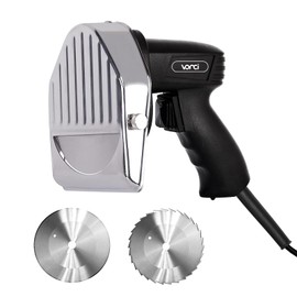 VONCI 80W Commercial Gyro Cutter, Electric Shawarma Knife, Doner Kebab Meat Slicer With 2 Blades, 2600 RPM, 0-8mm Adjustable Thickness, Powerful Turkish Grill Machine.