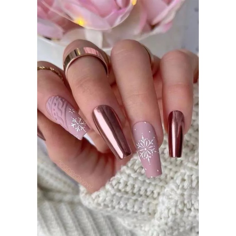 Perfect Nails Press On Uñas Press On Navidad