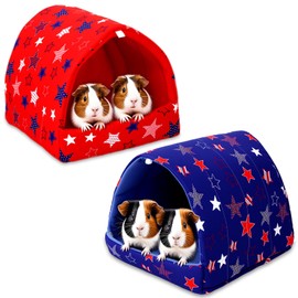 UPINS 2 Pack Guinea Pig Bed, Guinea Pig Hideout Washable Small Animal House Cage Accessories for Dwarf Rabbits Chinchillas Hamsters Hedgehogs Ferrets Bearded Dragons and Rats