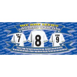 Leeds Football Shirt Silver Aluminium Two Lid Unisex Water Bottle Gift