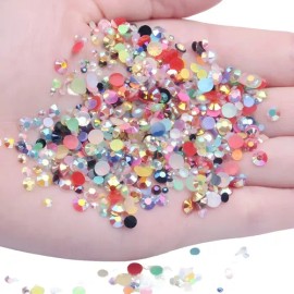 Resina Para Uñas Acrilicas Piedras Decorativas Mezcla 1000pz                                                                                          