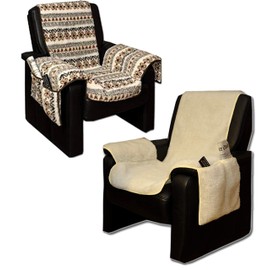 Brandsseller Armchair Cover Cushion Cushion Cuddly Soft in Lamb Pile Look with Side Pockets Natural