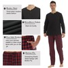 YUSHOW Pyjamas for Men Microfleece Sleepwear Ultra Soft Henley T-shirt