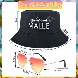 Snyvpra Fishing Hat Unisex and Glasses Fishing Hat Funny Malle Hat Festival Hat Fishing Hat for Men Women - Malle Accessories, Mallorca Party Outfit, Festival Accessories, Mallorca Accessories