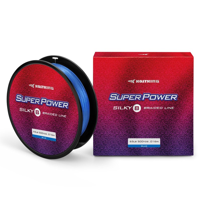 KastKing Superpower Silky8 - Línea de pesca trenzada, azul, 8