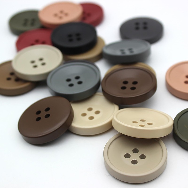 5 Pcs Resin Buttons 4 Holes Round Buttons for Coats,