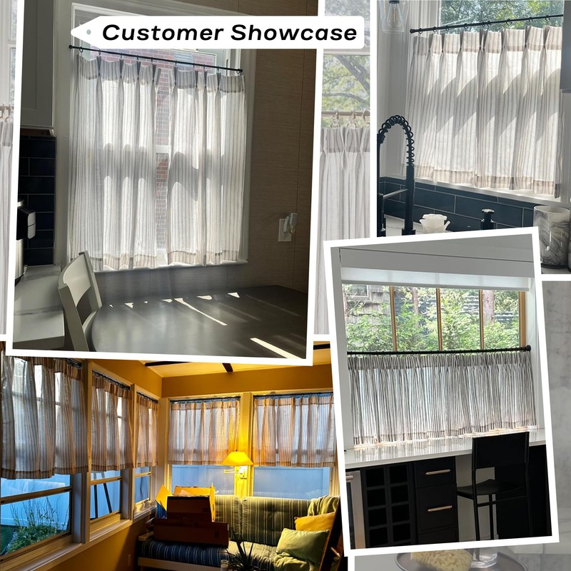 LIMON HOME Valance Curtains18 inch Length for Cafe Curtains Pinch