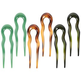 Ipetboom 6pcs U Shaped Hair Pins French Hair Pins Vintage Double Prong Hair Forks Stick French Long Hair Hairstyle Accessories for Women