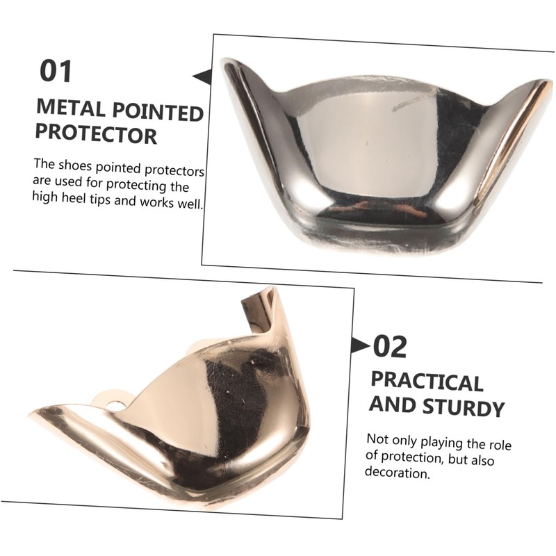 Abaodam 3 Pairs Metal High Heel Protectors Pointed Toe Caps