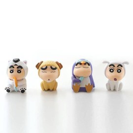 Crayon Shin-chan Animal Figure 4-Piece Set: Bear, Penguin, Sheep, Shiro, Shin-chan Character Gift / 짱구는못말려 짱구 동물 피규어 4종세트 곰 펭귄 양 흰둥이 짱구 캐릭터 선물