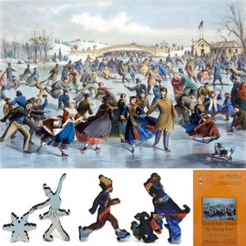 Wooden Jigsаw Puzzle for Adults - Uniquely Shaped Pieces - Made in The USA by FoxSmartBox - 262 Pieces - Central Park, Winter – The Skating Pond