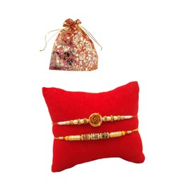 Rakhi for Brother, Beautiful Bracelet Rose Design with Combo Stylish Rakhi, Multicolor Raksha bandhan Rakhi Gift Bracelet Wrist Bands for Loving Sibling/Brother,Sister, Friends & Father - Set of 2