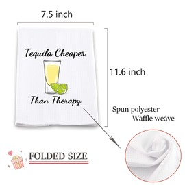 Tequila Cocktail Lover Gift Tequila Cheaper Than Therapy Dishes Towel Cocktail Kitchen Towel Bachelorette Party Gift (Tequila Cheaper Than Therapy Towel)