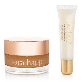 Sara Happ Hot Cocoa Kisses Treatment Duo, Lip Scrub & Gloss, Unisex Exfoliating Set, 2 Count, Lip Care & Conditioning, for Lips