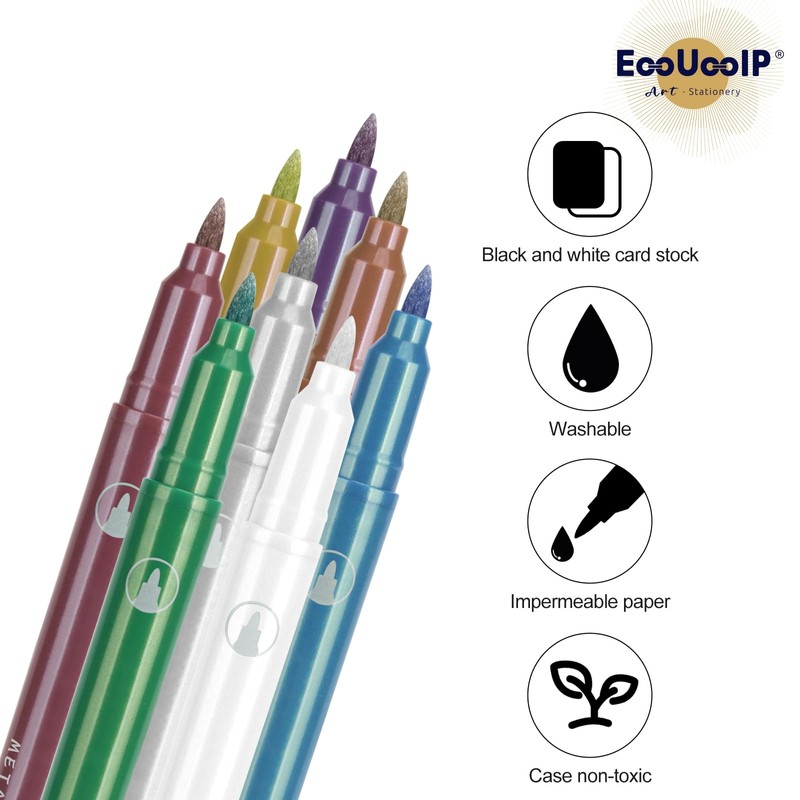 EooUooIP Felt Tip Pens, 15 Pieces, Calligraphy Pen, Sign Brush,