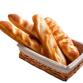 Joeabor 4pcs Artificial Bread Set, Realistic Fake Food for Display, Fake Bread for Decoration, Faux Baguette Food Props