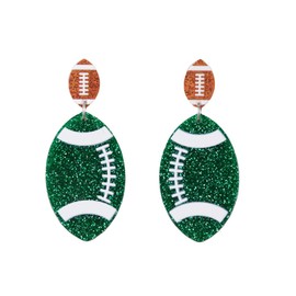 Colorful Football Earring for Women Funny Football Rugby Dangle Earring Sports Team Sports Lover Jewelry Touchdown Game Day Earring, Acrylic, No Gemstone