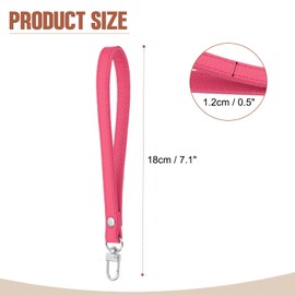 PATIKIL Leather Wristlet Strap, PU Leather Wristlet Keychain Strap Hand Wrist Lanyard Replacement for Women Wallet Clutch Purse Phone Car Key Handbags Accessory, Rose Red