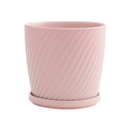 YNWDBY Indoor Plant Pots High-Value Ceramic Breathable Flower Pot with Tray Simple Fashion Green Plant Succulent Cactus Flower Pot Planters for Outdoor Plants(Pink,Small)