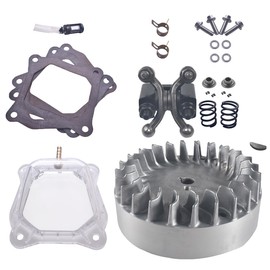 awtetpje Flywheel 10krpm Racing Shaft Rocker Arm Set w Black with Clear Valve Cover 36lb valve spring For Predator 212 Non Hemi Ghost 196cc 224cc For Honda 6.5Hp GX160 GX200 Engine Mini Bike Go Kart