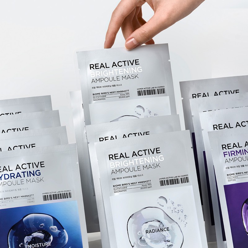 SNP Real Active Brightening Ampoule Mask Pack 10 Sheets Moisture