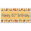 Happy 80th Birthday Bow and Stripes Pattern 3' x 6'