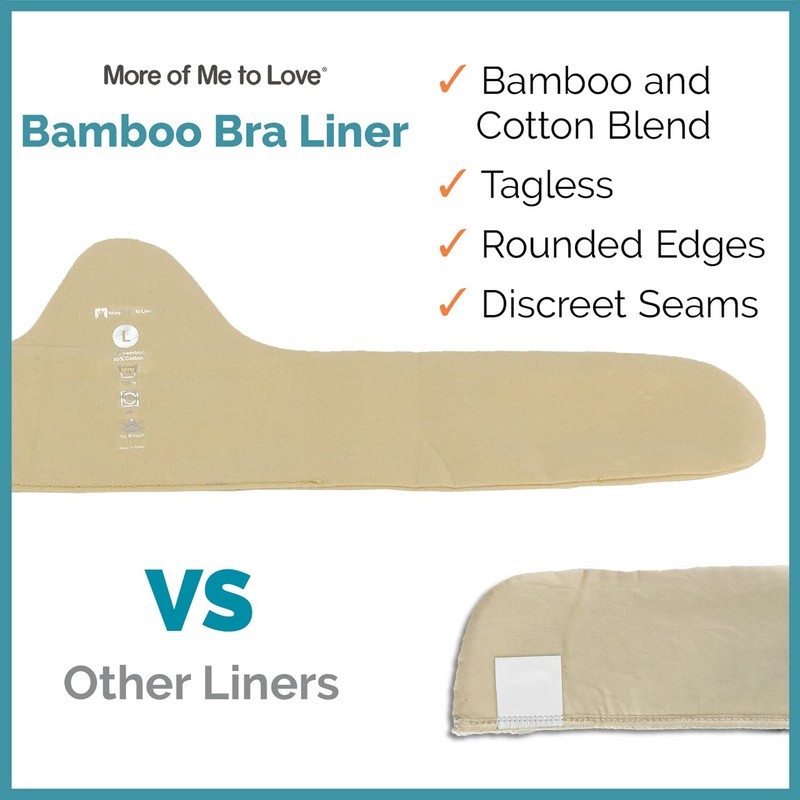 Bamboo Bra Liner 3-Pack X-Large Black by More of Me