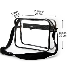 Youngever Clear Messenger Bag, Stadium Approved Clear Bag, Adjustable Cross-Body Strap Clear Plastic Bag (2 Pack)