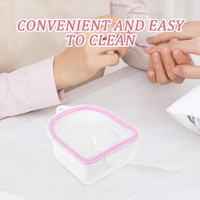 Cuenco para Remojar Uñas Rosa con Acero Inoxidable, Kit de