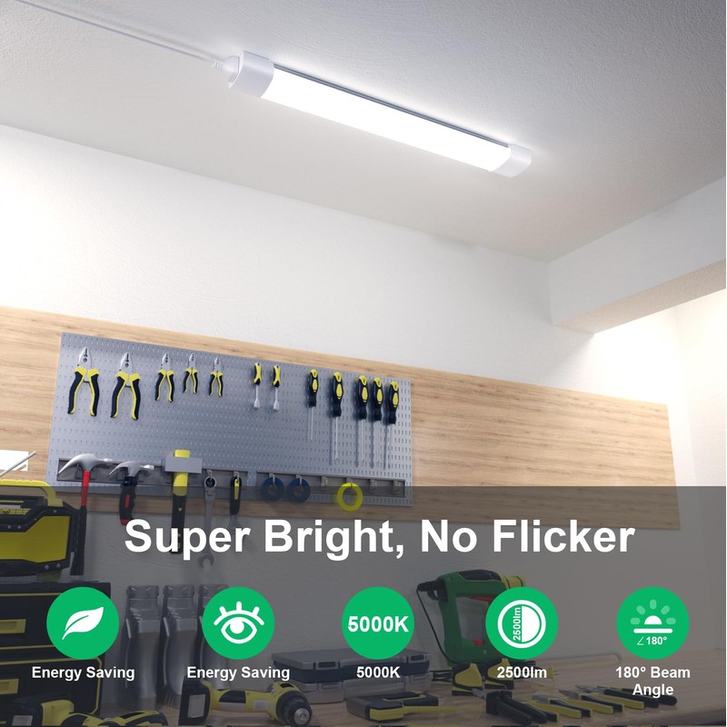 Modlicht LED Shop Light Fixture, 2FT Linkable 18W Plug in
