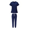 YIJU Female Scrub Set Nurse Workwear V Neckline Professional Machine