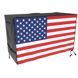 ATYARD 55-inch Outdoor Cover for Keter Unity XL Portable Table - UV Resistant, Breathable, All Weather (55" L x 24" W x 32" H) Black,American Flag